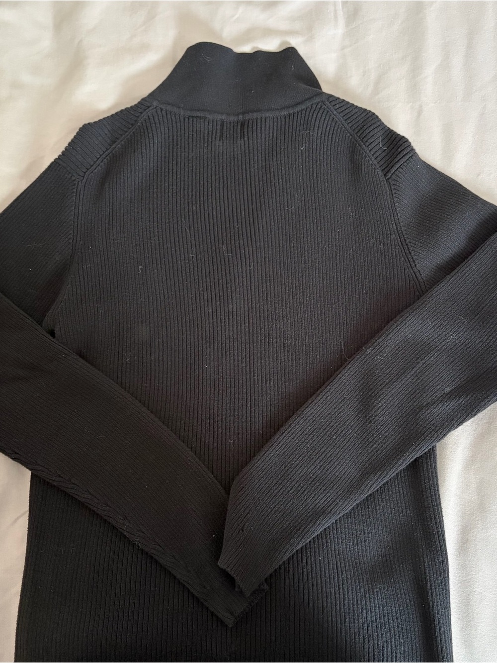 GAP Black Ribbed Henley Sweater - Picture 2 of 3